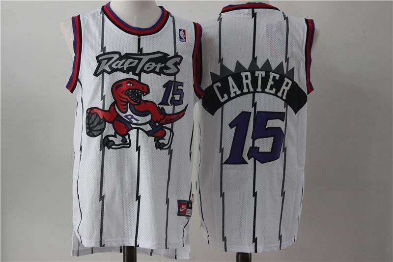 Toronto Raptors White #15 CARTER Classics Basketball Jersey (Stitched)