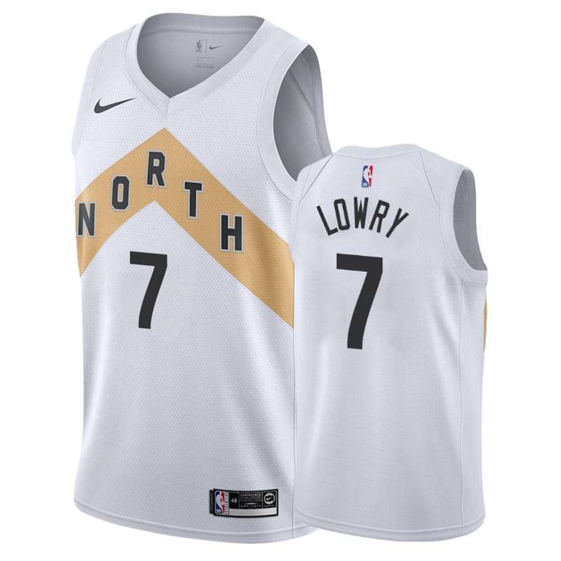 Toronto Raptors White #7 LOWRY City Basketball Jersey (Stitched)