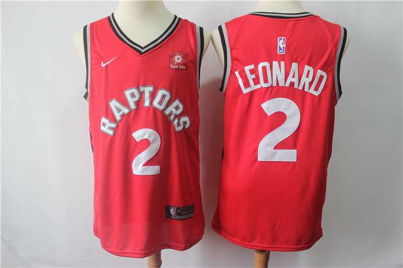 Toronto Raptors Red #2 LEONARD Basketball Jersey (Stitched)