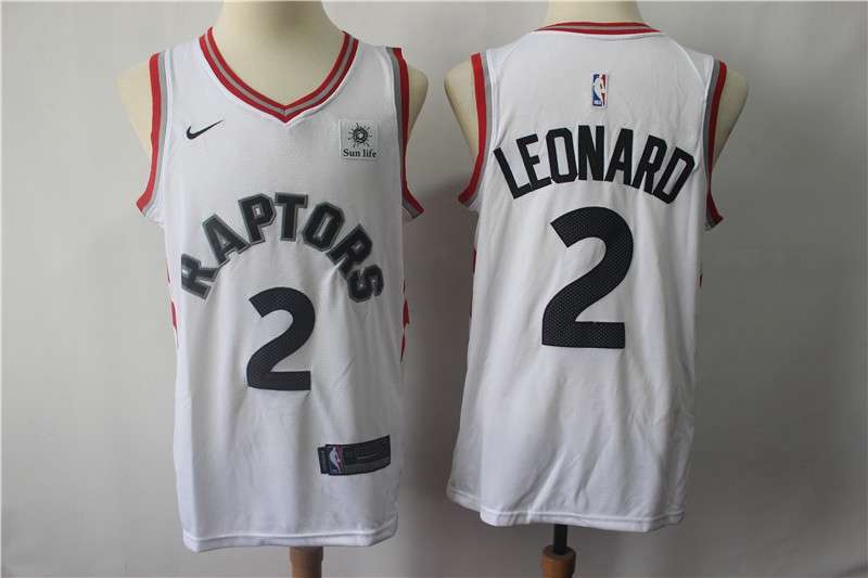 Toronto Raptors White #2 LEONARD Basketball Jersey (Stitched)