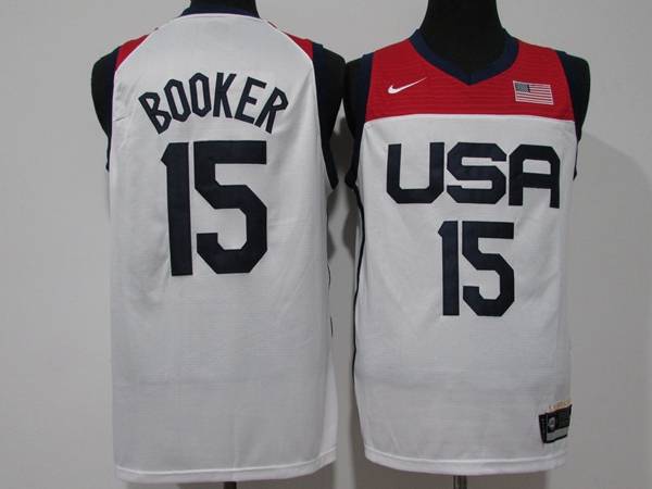 2021 USA White #15 BOOKER Basketball Jersey (Stitched)