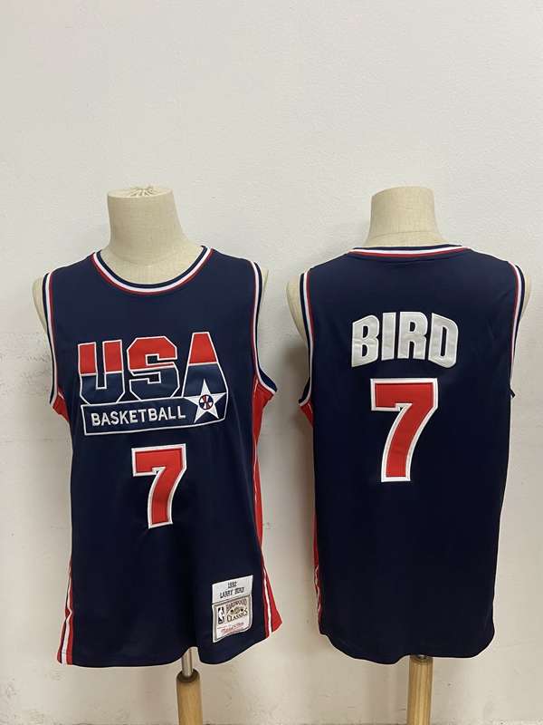 USA 1992 Dark Blue #7 BIRD Classics Basketball Jersey (Stitched)