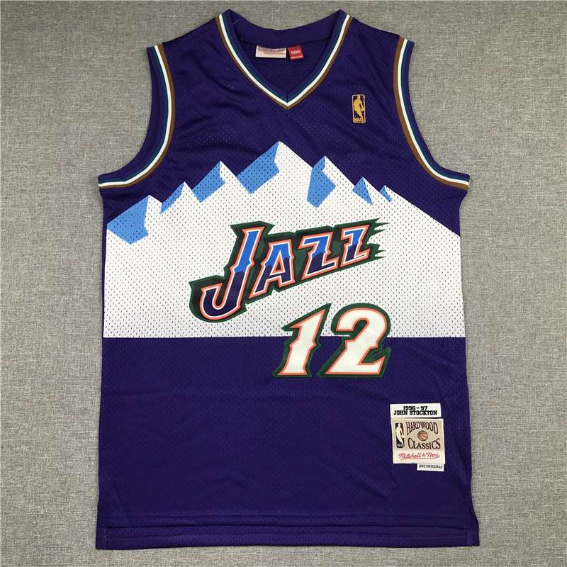 Utah Jazz 1996/97 Purple #12 STOCKTON Classics Basketball Jersey (Stitched)