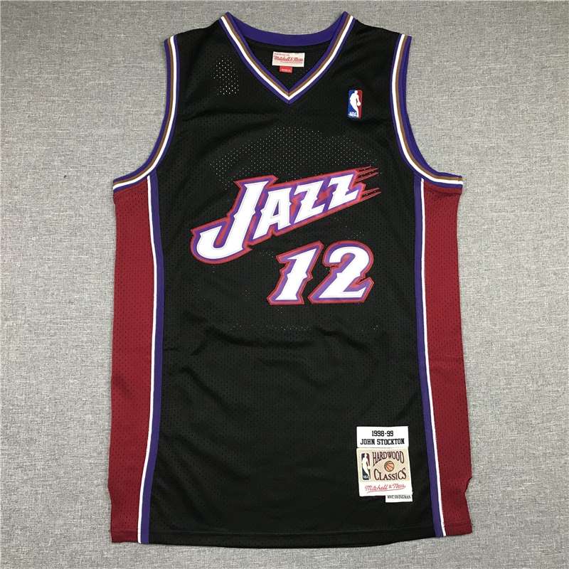 Utah Jazz 1998/99 Black #12 STOCKTON Classics Basketball Jersey (Stitched)