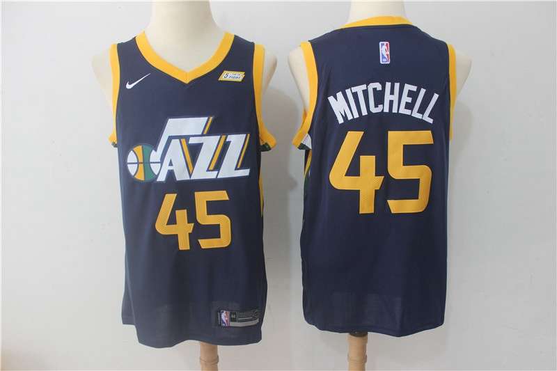 Utah Jazz Dark Blue #45 MITCHELL Basketball Jersey (Stitched)