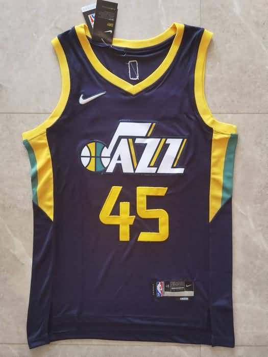 Utah Jazz 21/22 Dark Blue #45 MITCHELL Basketball Jersey (Stitched)