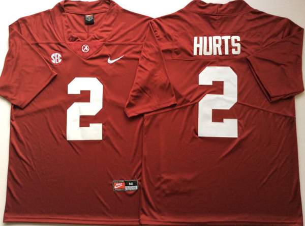 Alabama Crimson Tide Red #2 HURTS NCAA Football Jersey