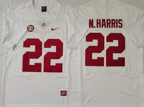 Alabama Crimson Tide White #22 N.HARRIS NCAA Football Jersey