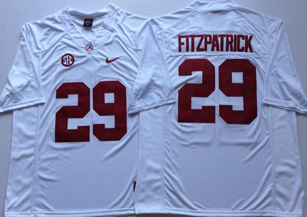 Alabama Crimson Tide White #29 FITZPATRICK NCAA Football Jersey