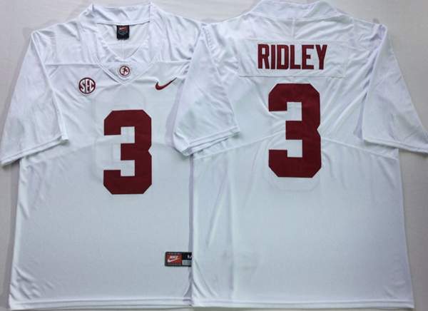 Alabama Crimson Tide White #3 RIDLEY NCAA Football Jersey