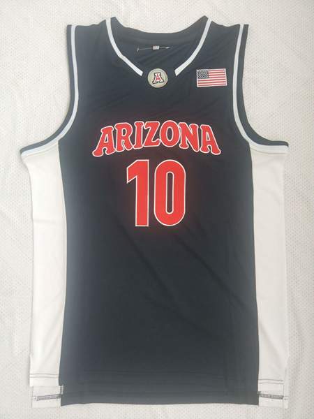 Arizona Wildcats Black #10 BIBBY NCAA Basketball Jersey