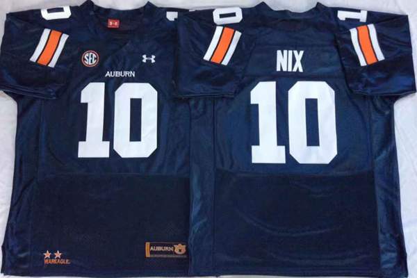 Auburn Tigers Dark Blue #10 NIX NCAA Football Jersey