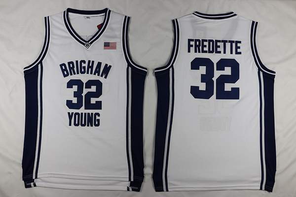 BYU Cougars White #32 FREDETTE NCAA Basketball Jersey