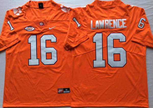 Clemson Tigers Orange #16 LAWRENCE NCAA Football Jersey