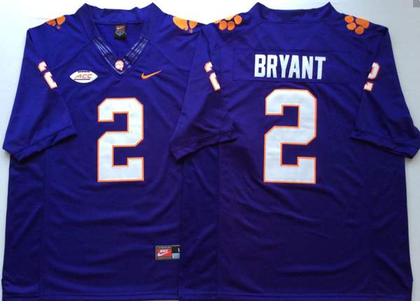 Clemson Tigers Purple #2 BRYANT NCAA Football Jersey