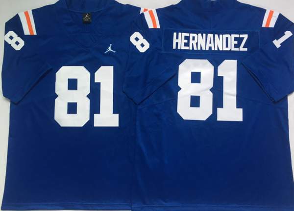 Florida Gators Blue #81 HERNANDEZ NCAA Football Jersey 02