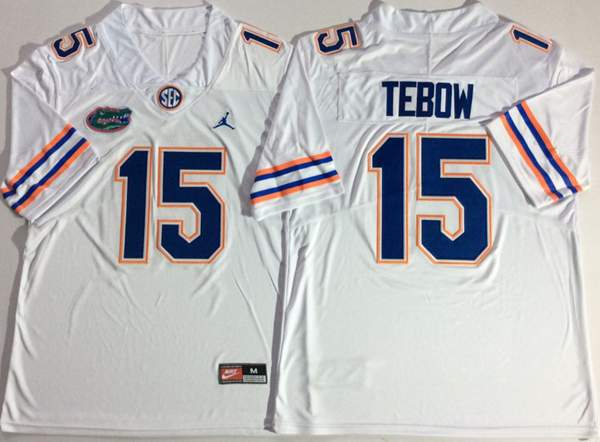 Florida Gators White #15 TEBOW NCAA Football Jersey