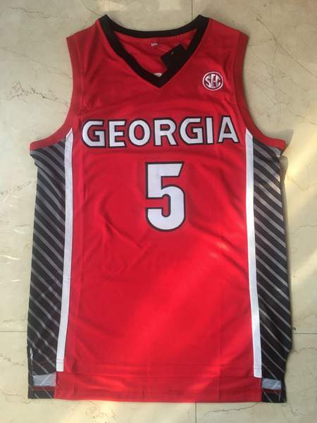 Georgia Bulldogs Red #5 EDWAROS NCAA Basketball Jersey