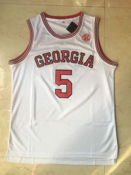 Georgia Bulldogs White #5 EDWAROS NCAA Basketball Jersey