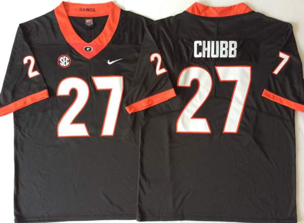 Georgia Bulldogs Black #27 CHUBB NCAA Football Jersey