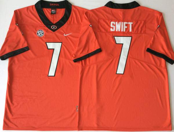 Georgia Bulldogs Orange #7 SWIFT NCAA Football Jersey