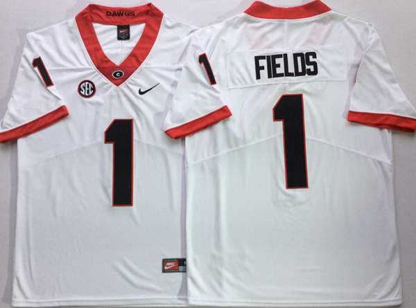 Georgia Bulldogs White #1 FIELDS NCAA Football Jersey