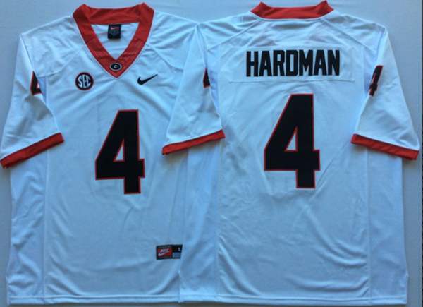 Georgia Bulldogs White #4 HAROMAN NCAA Football Jersey