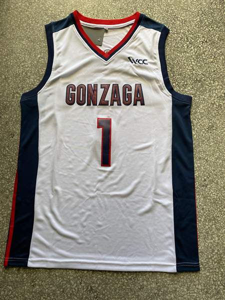 Gonzaga Bulldogs White #1 SUGGS NCAA Basketball Jersey