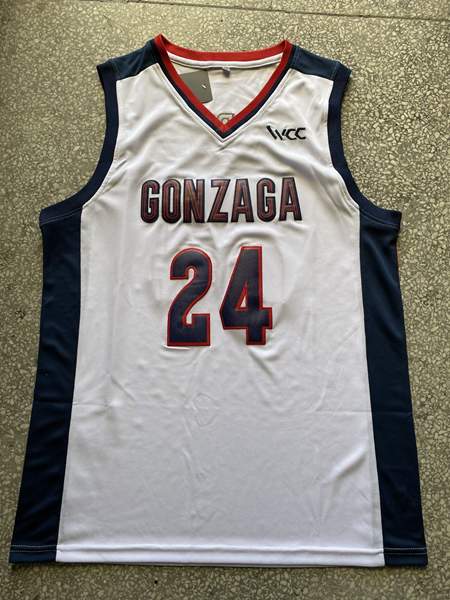 Gonzaga Bulldogs White #24 KISPERT NCAA Basketball Jersey