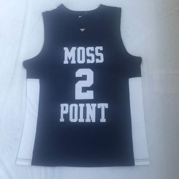 Moss Point Dark Blue #2 BOOKER Basketball Jersey