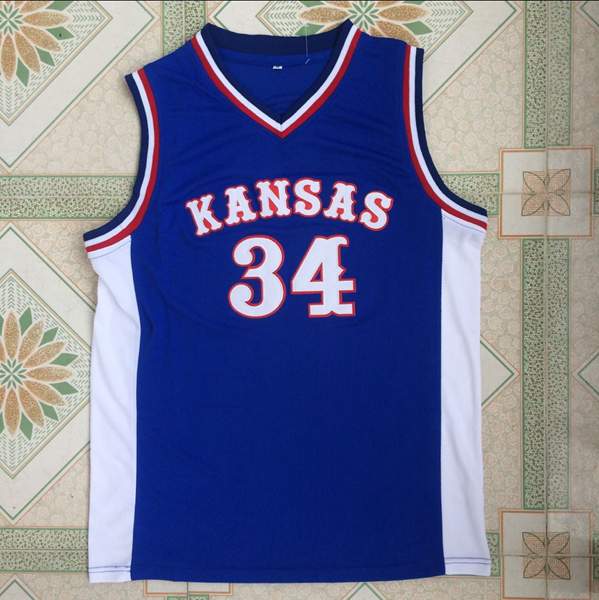 Kansas Jayhawks Blue #34 PIERCE NCAA Basketball Jersey