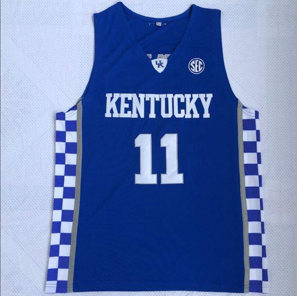 Kentucky Wildcats Blue #11 WALL NCAA Basketball Jersey