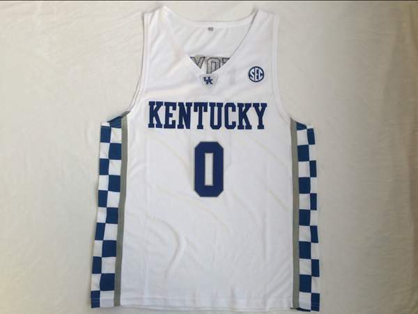 Kentucky Wildcats White #0 FOX NCAA Basketball Jersey