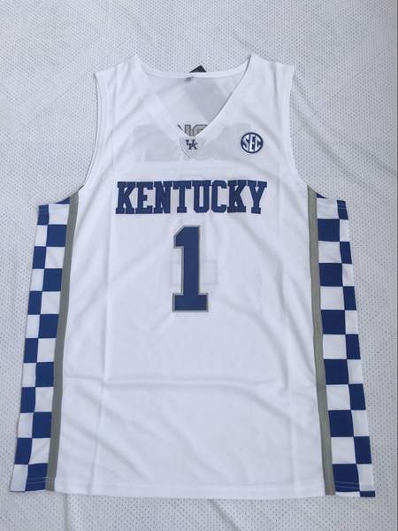 Kentucky Wildcats White #1 BOOKER NCAA Basketball Jersey