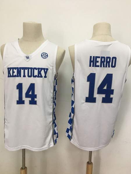 Kentucky Wildcats White #14 HERRO NCAA Basketball Jersey