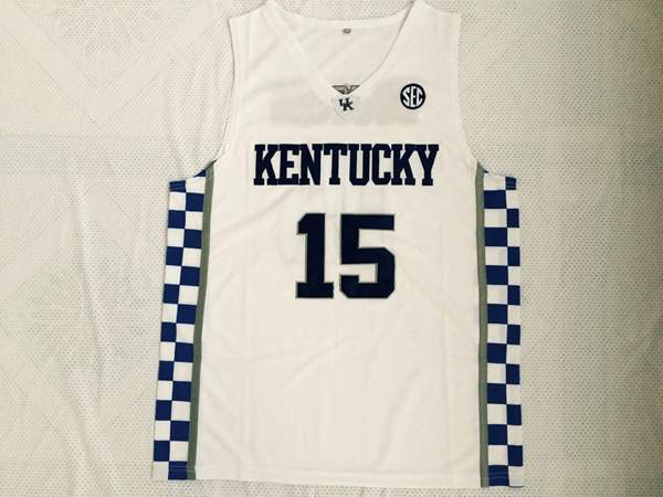 Kentucky Wildcats White #15 COUSINS NCAA Basketball Jersey