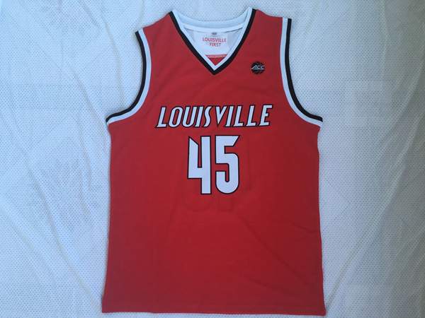 Louisville Cardinals Red #45 MITCHELL NCAA Basketball Jersey