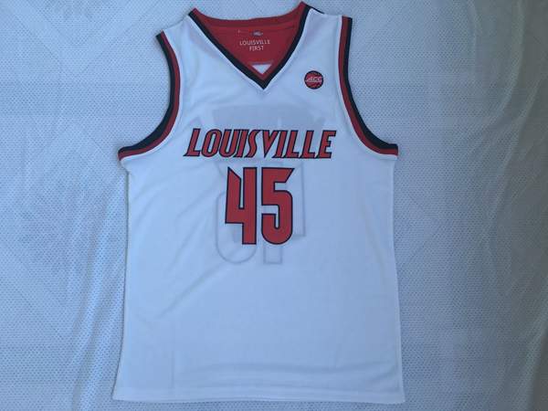 Louisville Cardinals White #45 MITCHELL NCAA Basketball Jersey