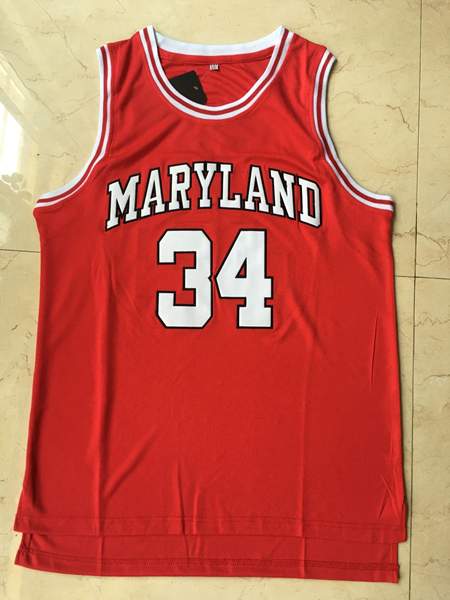 Maryland Terrapins Red #34 BIAS NCAA Basketball Jersey