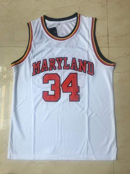 Maryland Terrapins White #34 BIAS NCAA Basketball Jersey