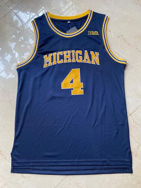 Michigan Wolverines Blue #4 WEBBER NCAA Basketball Jersey