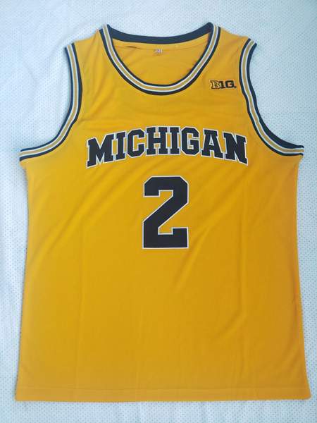 Michigan Wolverines Yellow #2 POOLE NCAA Basketball Jersey