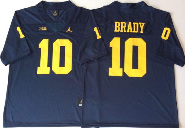 Michigan Wolverines Dark Blue #10 BRADY NCAA Football Jersey