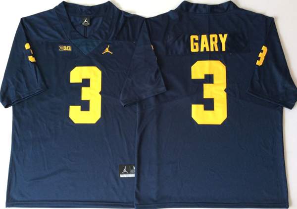 Michigan Wolverines Dark Blue #3 GARY NCAA Football Jersey