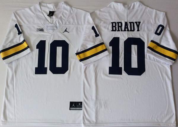 Michigan Wolverines White #10 BRADY NCAA Football Jersey