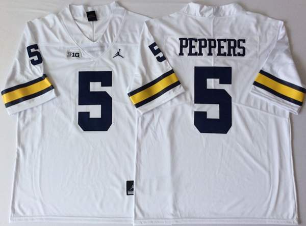 Michigan Wolverines White #5 PEPPERS NCAA Football Jersey