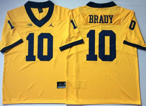 Michigan Wolverines Yellow #10 BRADY NCAA Football Jersey