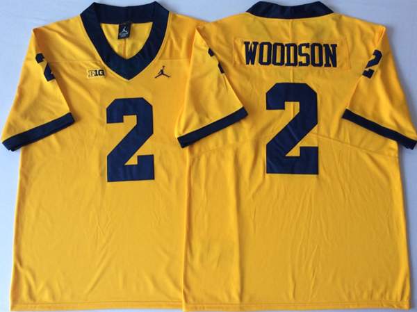 Michigan Wolverines Yellow #2 WOODSON NCAA Football Jersey