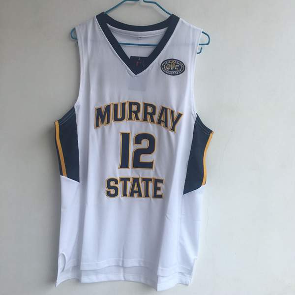 Murray State Racers White #12 MORANT NCAA Basketball Jersey