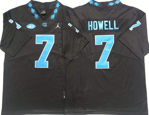 North Carolina Tar Heels Black #7 HOWELL NCAA Football Jersey
